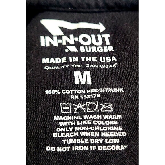 IN-N-OUT Burger T-Shirt Medium Black Graphic Tee 2023 QUALITY-N-SPEED CALIFORNIA - Picture 8 of 11